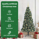 vidaXL Műfenyő világítással és díszgömb készlettel Zöld 150 cm PET