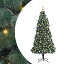 vidaXL Műfenyő világítással és díszgömb készlettel Zöld 150 cm PET