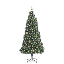 vidaXL Műfenyő világítással és díszgömb készlettel Zöld 150 cm PET