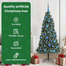vidaXL Műfenyő LED fényekkel, gömb szettel 150 LED-del Zöld 150 cm PET