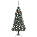 vidaXL Műfenyő LED fényekkel és gömbökkel 300 LED-del Zöld 180 cm PET