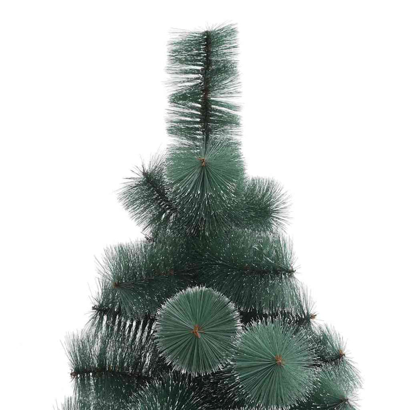vidaXL Műfenyő világítással és gömbszettel 300 LED-del Zöld 210 cm PET