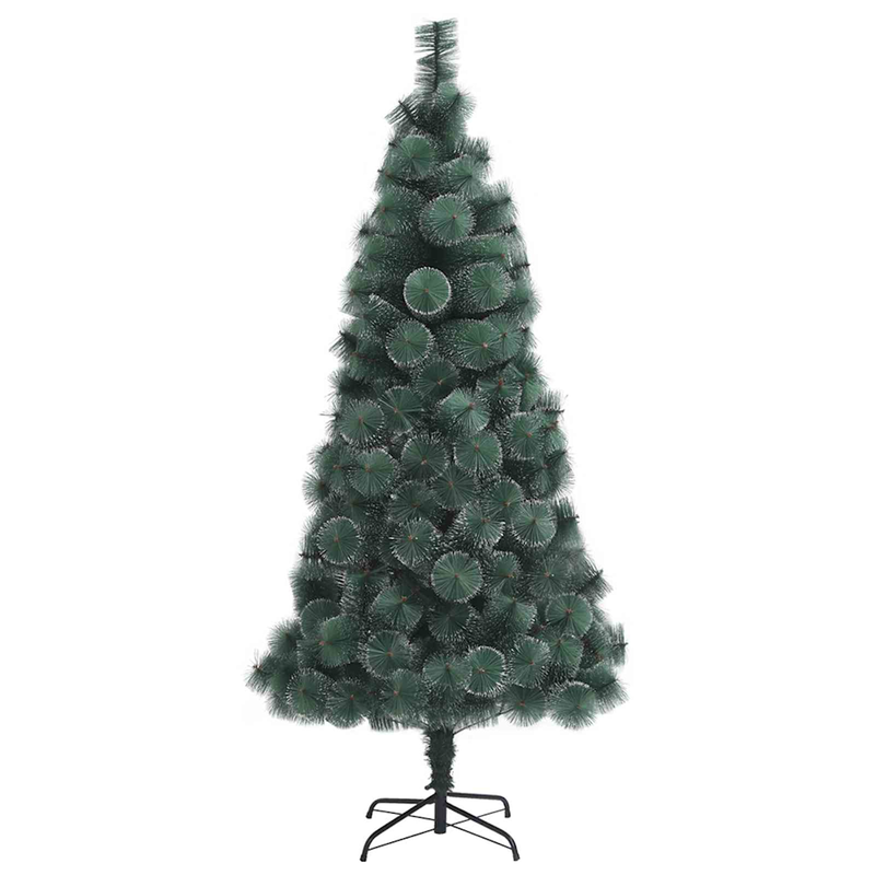 vidaXL Műfenyő díszkészlettel, világítással állvánnyal Zöld 210 cm PET