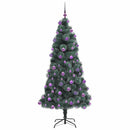 vidaXL Műfenyő előre világítós karácsonyi fa golyó szettel Zöld 210 cm