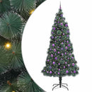 vidaXL Műfenyő LED világítással, gömbökkel 300 LED-del Zöld 240 cm PET
