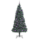 vidaXL Műfenyő LED világítással, gömbökkel 300 LED-del Zöld 240 cm PET