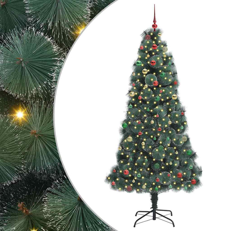 vidaXL Mesterséges, elővilágított karácsonyfa gömb készlettel 240 cm