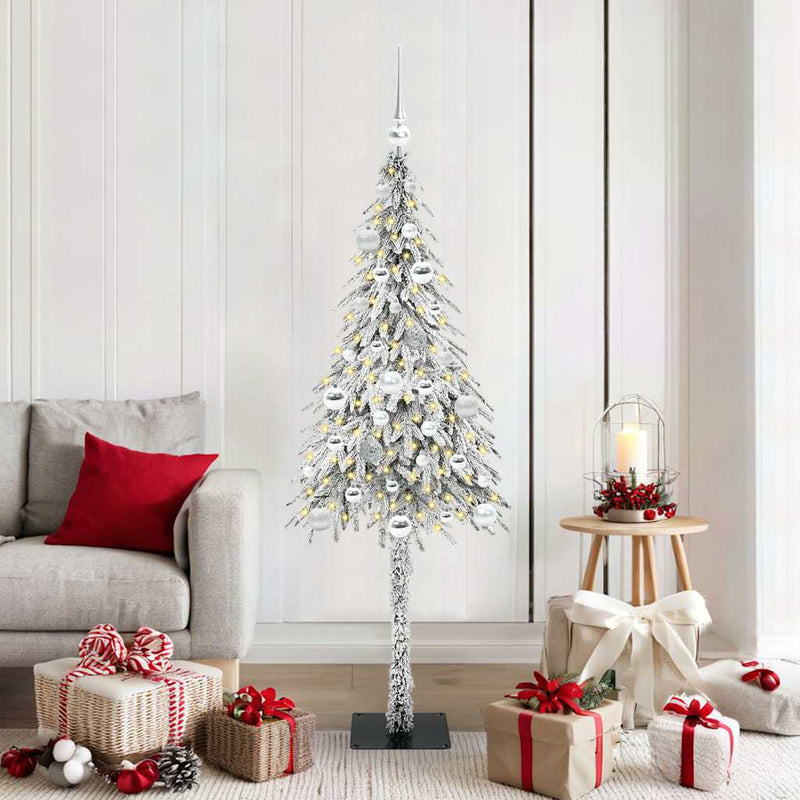 vidaXL Karácsonyfa 150 LED-del állvánnyal Fehér 150 cm PE és Acél