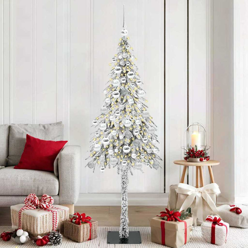 vidaXL Karácsonyfa 300 LED-del állvánnyal Fehér 180 cm PE és Acél