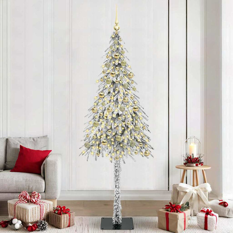 vidaXL Karácsonyfa 300 LED-del állvánnyal Fehér 210 cm PE és Acél