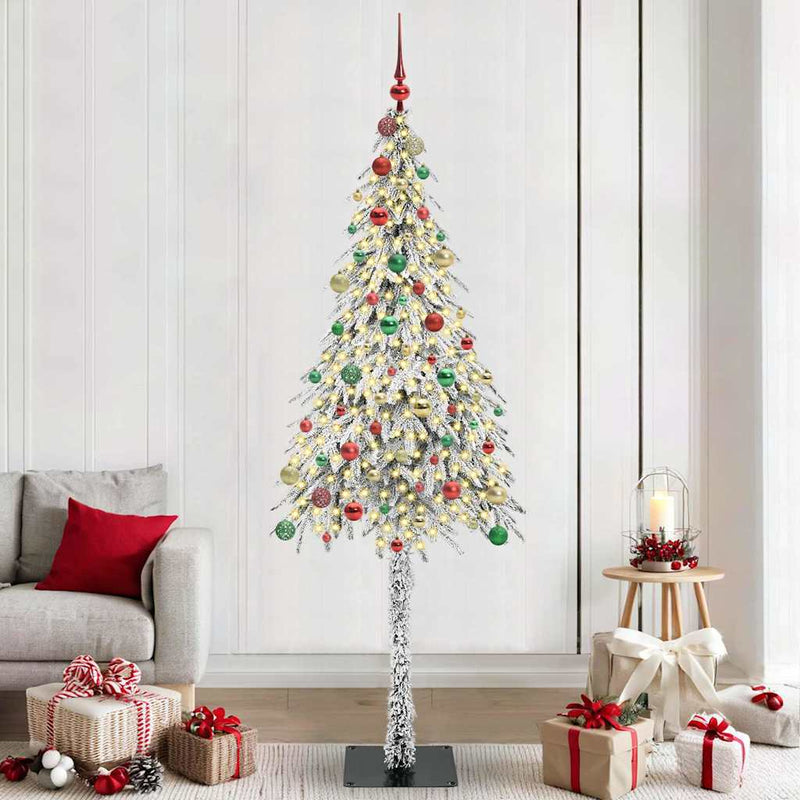 vidaXL Karácsonyfa 300 LED-del állvánnyal Fehér 210 cm PE és Acél