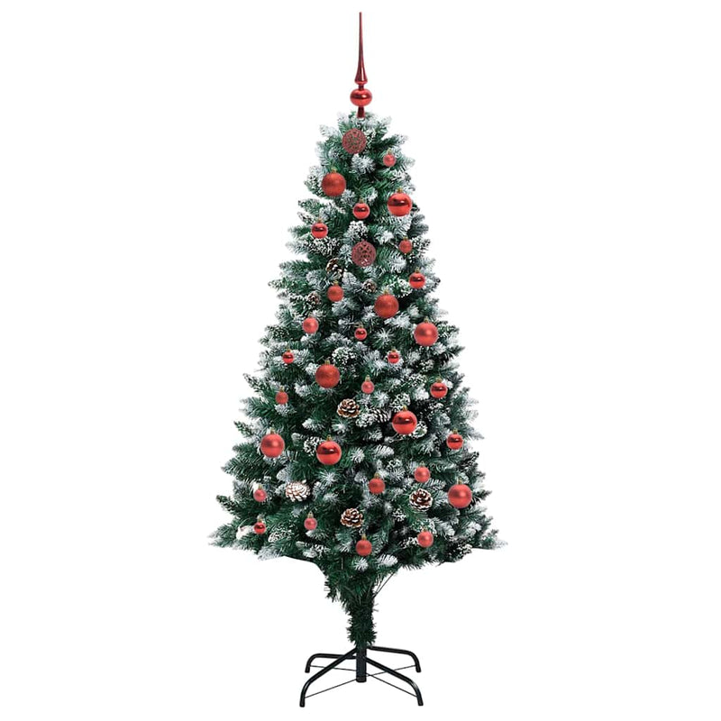 vidaXL Mű karácsonyfa 150 LED-del Zöld 150 cm PVC és Acél és Műanyag