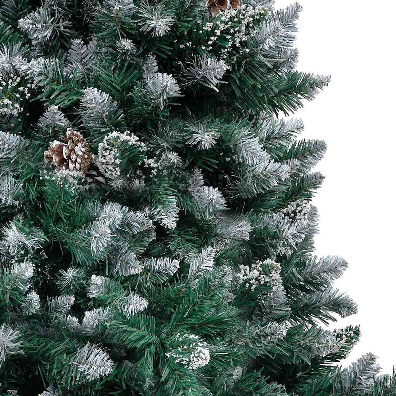 vidaXL Mű karácsonyfa 150 LED-del Zöld 150 cm PVC és Acél és Műanyag