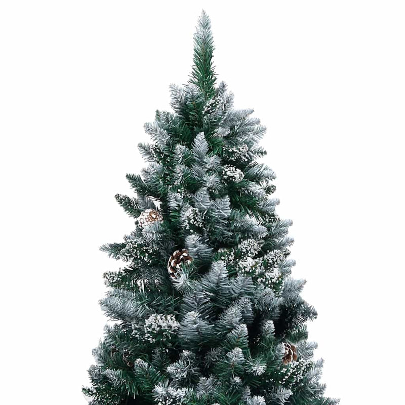 vidaXL Mű karácsonyfa 150 LED-del Zöld 150 cm PVC és Acél és Műanyag