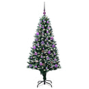 vidaXL Mű karácsonyfa 150 LED-del Zöld 150 cm PVC és Acél és Műanyag
