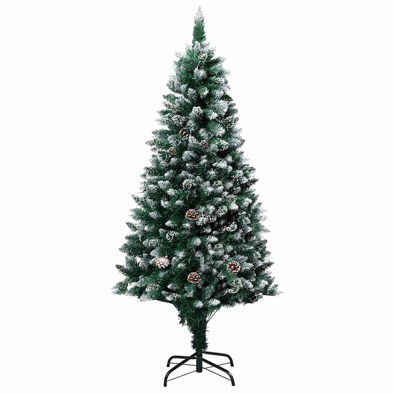vidaXL Mű karácsonyfa 150 LED-del Zöld 150 cm PVC és Acél és Műanyag