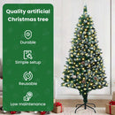 vidaXL Mű karácsonyfa 300 LED-del Zöld 180 cm PVC és Acél és Műanyag
