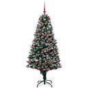 vidaXL Mű karácsonyfa 300 LED-del Zöld 180 cm PVC és Acél és Műanyag