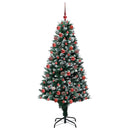 vidaXL Mű karácsonyfa 300 LED-del Zöld 180 cm PVC és Acél és Műanyag