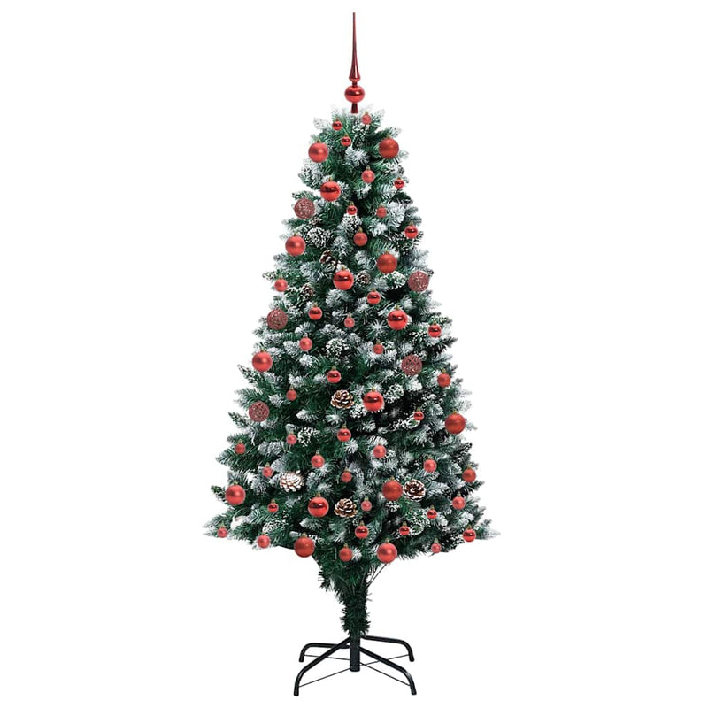 vidaXL Mű karácsonyfa 300 LED-del Zöld 180 cm PVC és Acél és Műanyag
