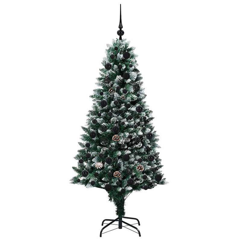 vidaXL Mű karácsonyfa 300 LED-del Zöld 180 cm PVC és Acél és Műanyag