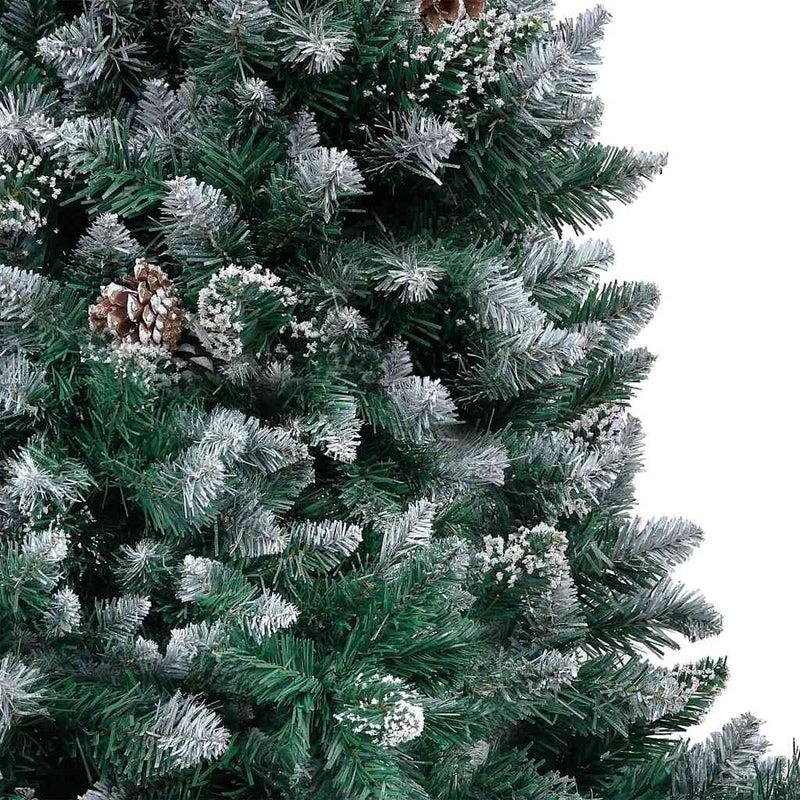 vidaXL Mű karácsonyfa 300 LED-del Zöld 180 cm PVC és Acél és Műanyag