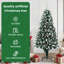 vidaXL Mű karácsonyfa 300 LED-del Zöld 180 cm PVC és Acél és Műanyag