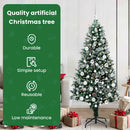 vidaXL Mű karácsonyfa 300 LED-del Zöld 180 cm PVC és Acél és Műanyag