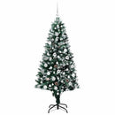vidaXL Mű karácsonyfa 300 LED-del Zöld 180 cm PVC és Acél és Műanyag