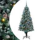 vidaXL Mű karácsonyfa 300 LED-del Zöld 180 cm PVC és Acél és Műanyag