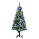 vidaXL Mű karácsonyfa 300 LED-del Zöld 180 cm PVC és Acél és Műanyag