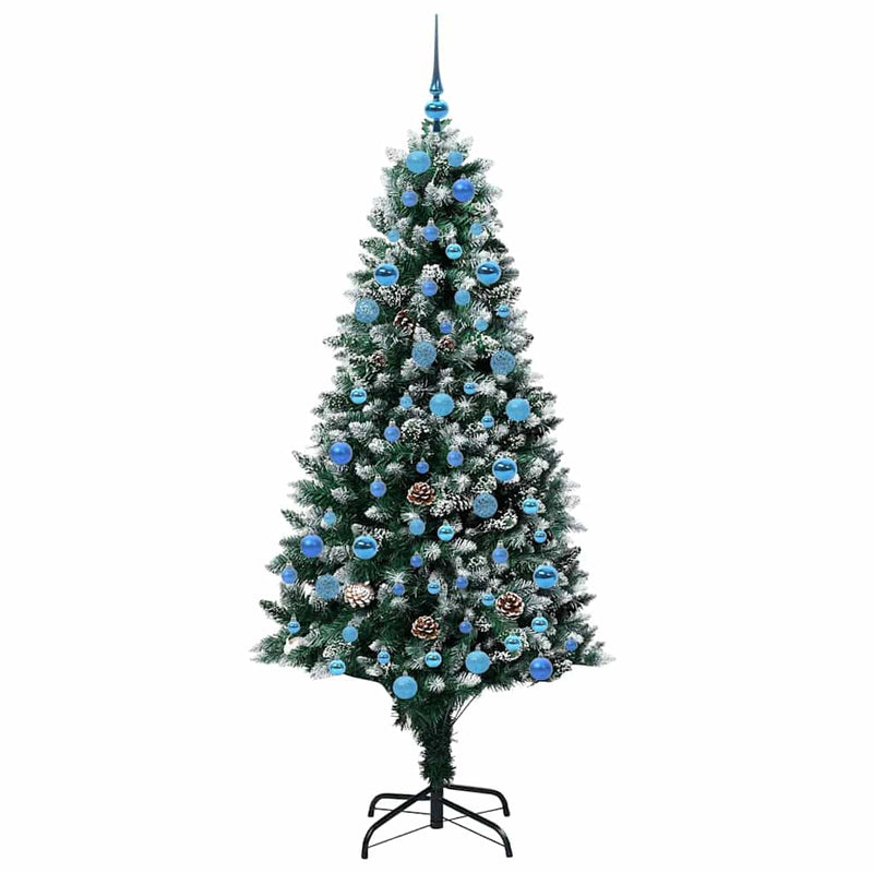 vidaXL Mű karácsonyfa 300 LED-del Zöld 180 cm PVC és Acél és Műanyag