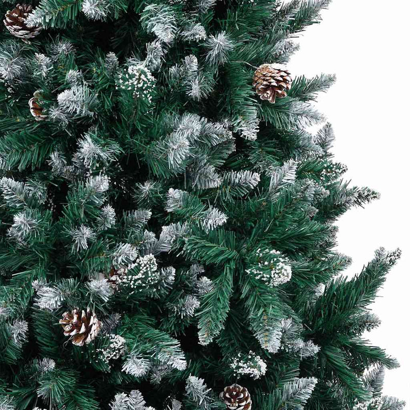 vidaXL Mű karácsonyfa 300 LED-del Zöld 210 cm PVC és Acél és Műanyag