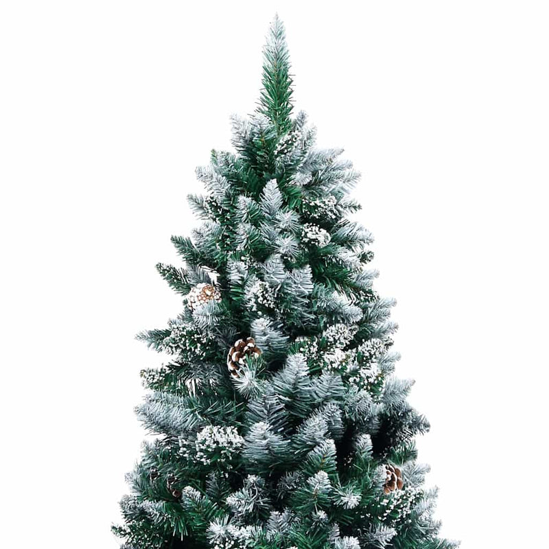 vidaXL Mű karácsonyfa 300 LED-del Zöld 210 cm PVC és Acél és Műanyag