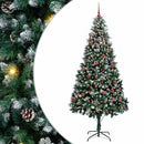 vidaXL Mű karácsonyfa 300 LED-del Zöld 210 cm PVC és Acél és Műanyag