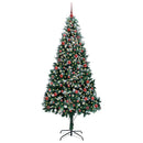 vidaXL Mű karácsonyfa 300 LED-del Zöld 210 cm PVC és Acél és Műanyag
