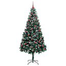 vidaXL Mű karácsonyfa 300 LED-del Zöld 210 cm PVC és Acél és Műanyag