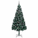 vidaXL Mű karácsonyfa 300 LED-del Zöld 210 cm PVC és Acél és Műanyag