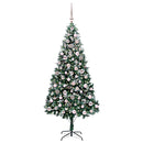 vidaXL Mű karácsonyfa 300 LED-del Zöld 210 cm PVC és Acél és Műanyag