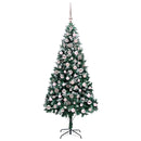 vidaXL Mű karácsonyfa 300 LED-del Zöld 210 cm PVC és Acél és Műanyag