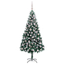 vidaXL Mű karácsonyfa 300 LED-del Zöld 210 cm PVC és Acél és Műanyag