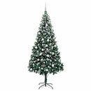 vidaXL Mű karácsonyfa 300 LED-del Zöld 210 cm PVC és Acél és Műanyag