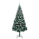 vidaXL Mű karácsonyfa 300 LED-del Zöld 210 cm PVC és Acél és Műanyag
