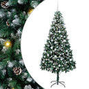 vidaXL Mű karácsonyfa 300 LED-del Zöld 210 cm PVC és Acél és Műanyag