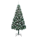 vidaXL Mű karácsonyfa 300 LED-del Zöld 210 cm PVC és Acél és Műanyag