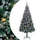vidaXL Mű karácsonyfa 300 LED-del Zöld 210 cm PVC és Acél és Műanyag