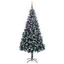vidaXL Mű karácsonyfa 300 LED-del Zöld 210 cm PVC és Acél és Műanyag