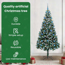 vidaXL Mű karácsonyfa 300 LED-del Zöld 210 cm PVC és Acél és Műanyag