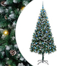 vidaXL Mű karácsonyfa 300 LED-del Zöld 210 cm PVC és Acél és Műanyag