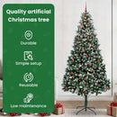 vidaXL Mű karácsonyfa 300 LED-del Zöld 240 cm PVC és Acél és Műanyag